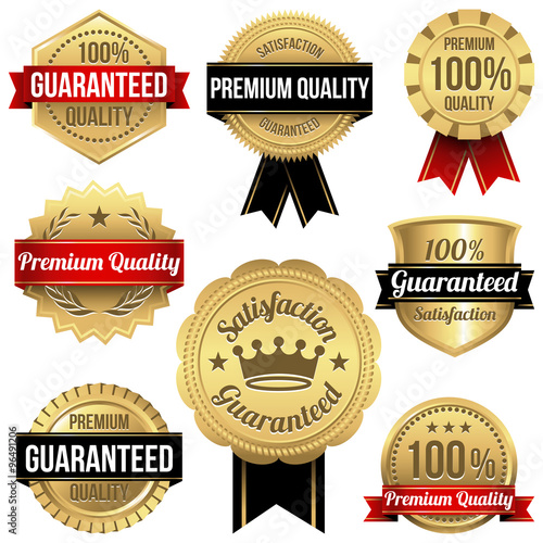 Shiny Gold Seals and Ribbons 