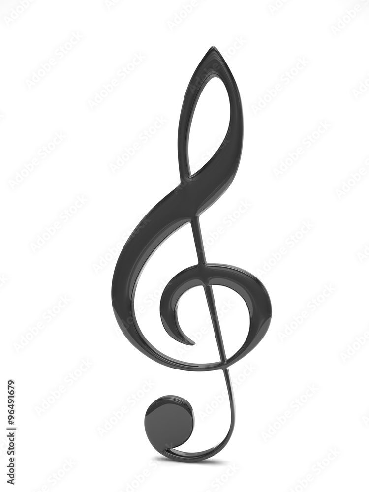 treble clef 3d on white treble clef 3d on white