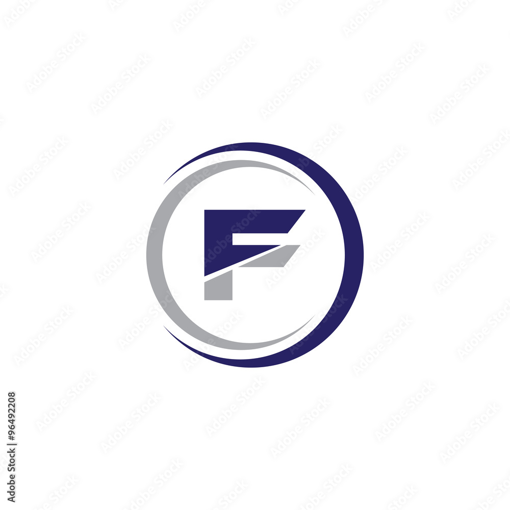 Single Initial Modern Logo Circle F Single Initial Modern Logo Circle F
