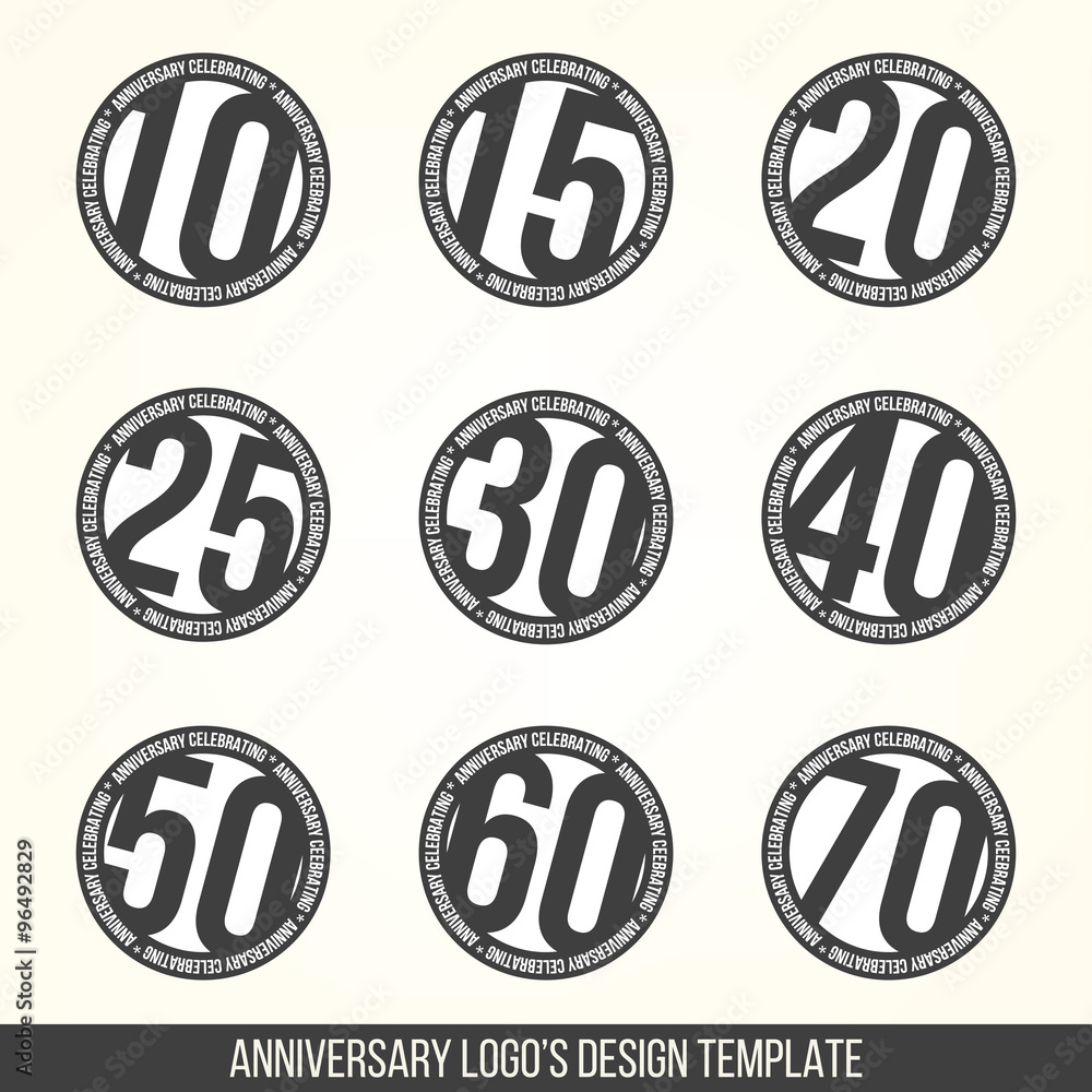 Vector set of anniversary signs, symbols. 10, 15, 20, 25, 30, 40, 50,60, 70 years jubilee design elements collection. 10th, 15th, 20th, 25th, 30th, 40th, 50th,60th, 70th anniversary logo. Vector set of anniversary signs, symbols. 10, 15, 20, 25, 30, 40, 50,60, 70 years jubilee design elements collection. 10th, 15th, 20th, 25th, 30th, 40th, 50th,60th, 70th anniversary logo.
