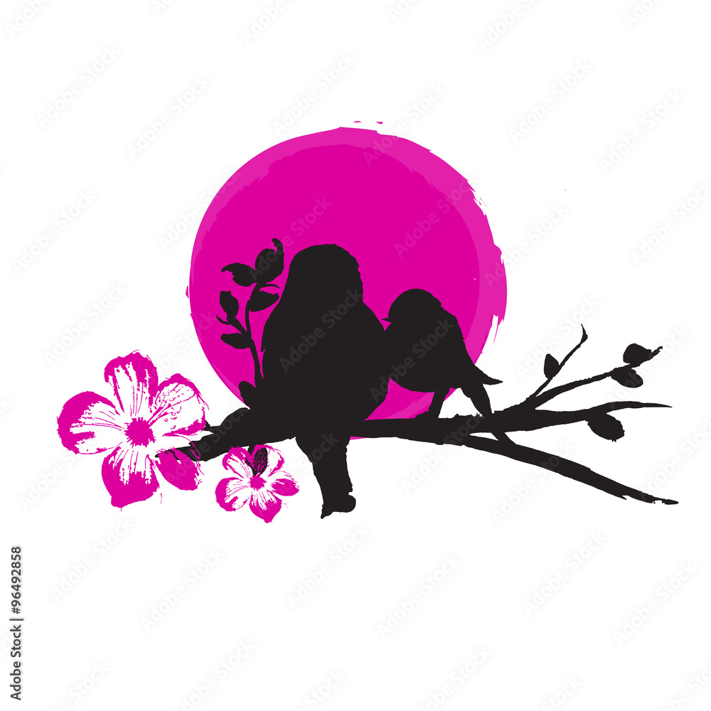 girly Birds silhouette logo girly Birds silhouette logo