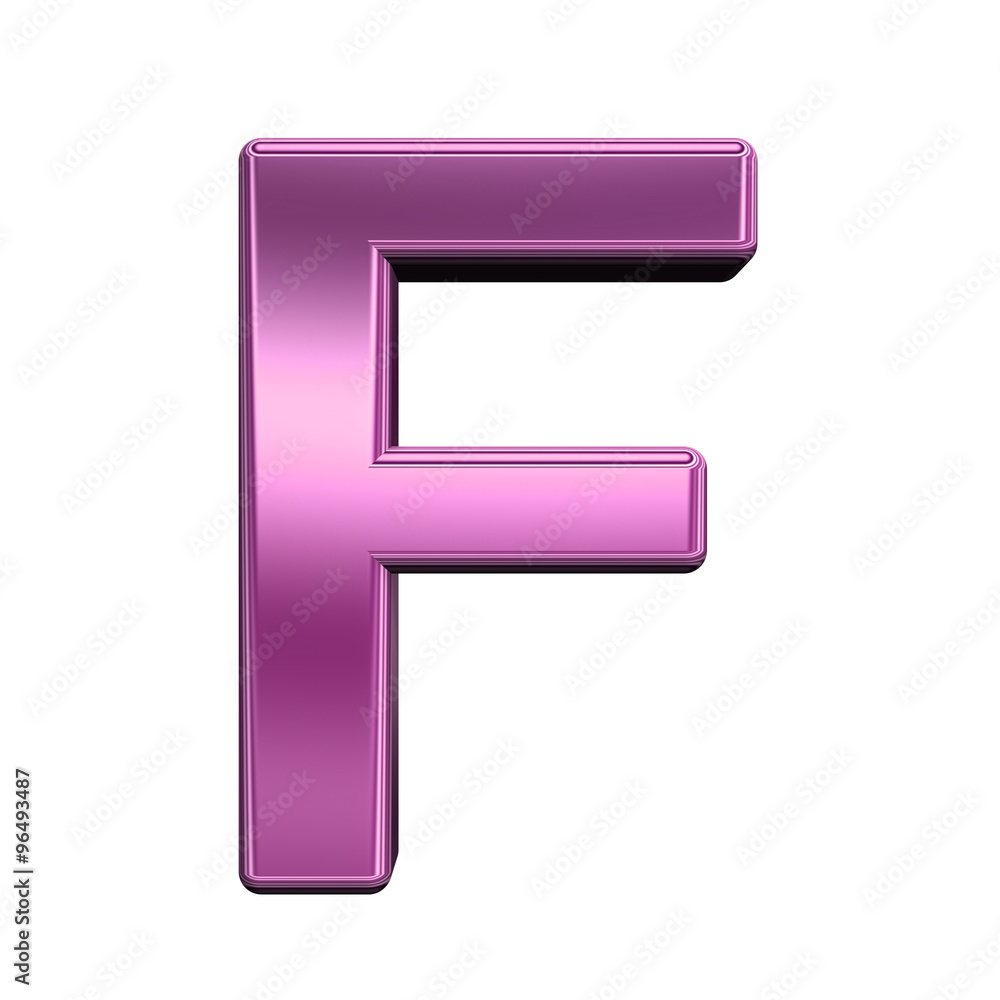 One letter from shiny pink alphabet set, isolated on white. Computer generated 3D photo rendering. One letter from shiny pink alphabet set, isolated on white. Computer generated 3D photo rendering.