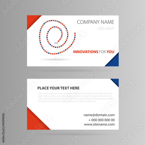 Template business card with LED tape