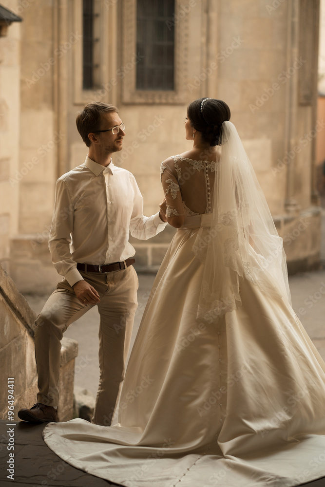 luxury romantic happy bride and groom celebrating marriage luxury romantic happy bride and groom celebrating marriage