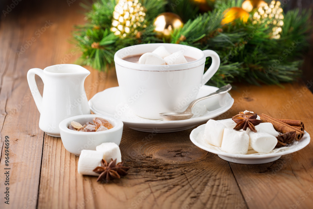 Hot chocolate with marshmallows Hot chocolate with marshmallows