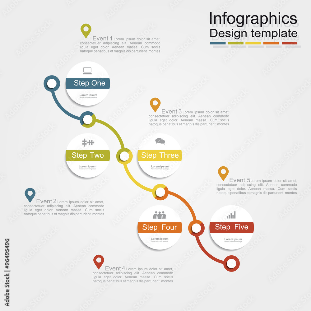 Fototapeta premium Infographic report template. Vector illustration