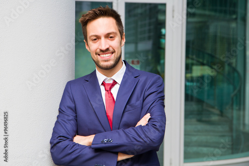 Portrait of an handsome businessman outdoor
