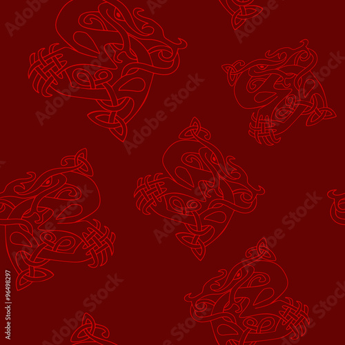 Seamless background with Celtic art and ethnic ornaments for your design
