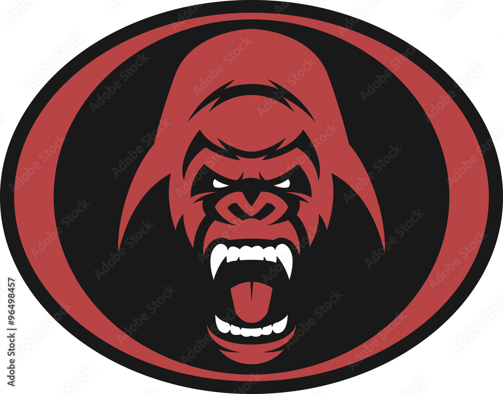 Fototapeta premium Angry gorilla symbol