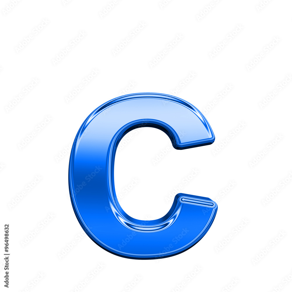 One lower case letter from shiny blue alphabet set, isolated on white. Computer generated 3D photo rendering. One lower case letter from shiny blue alphabet set, isolated on white. Computer generated 3D photo rendering.