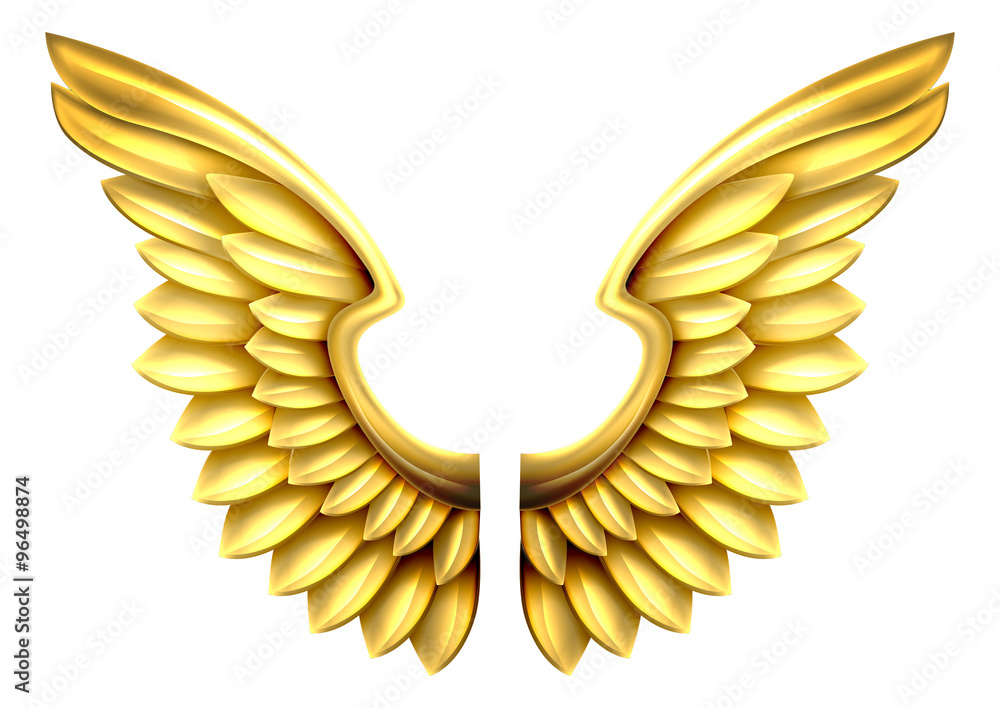 Metal Gold Wings Stock Vector | Adobe Stock