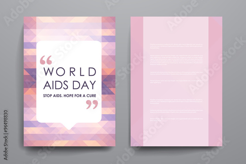 Set of brochure, poster design templates in World AIDS Day style