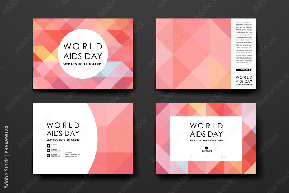 Set of brochure, poster design templates in World AIDS Day style