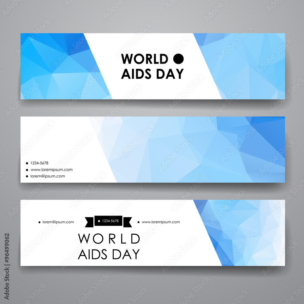 Fototapeta premium Set of modern design banner template in World AIDS Day style