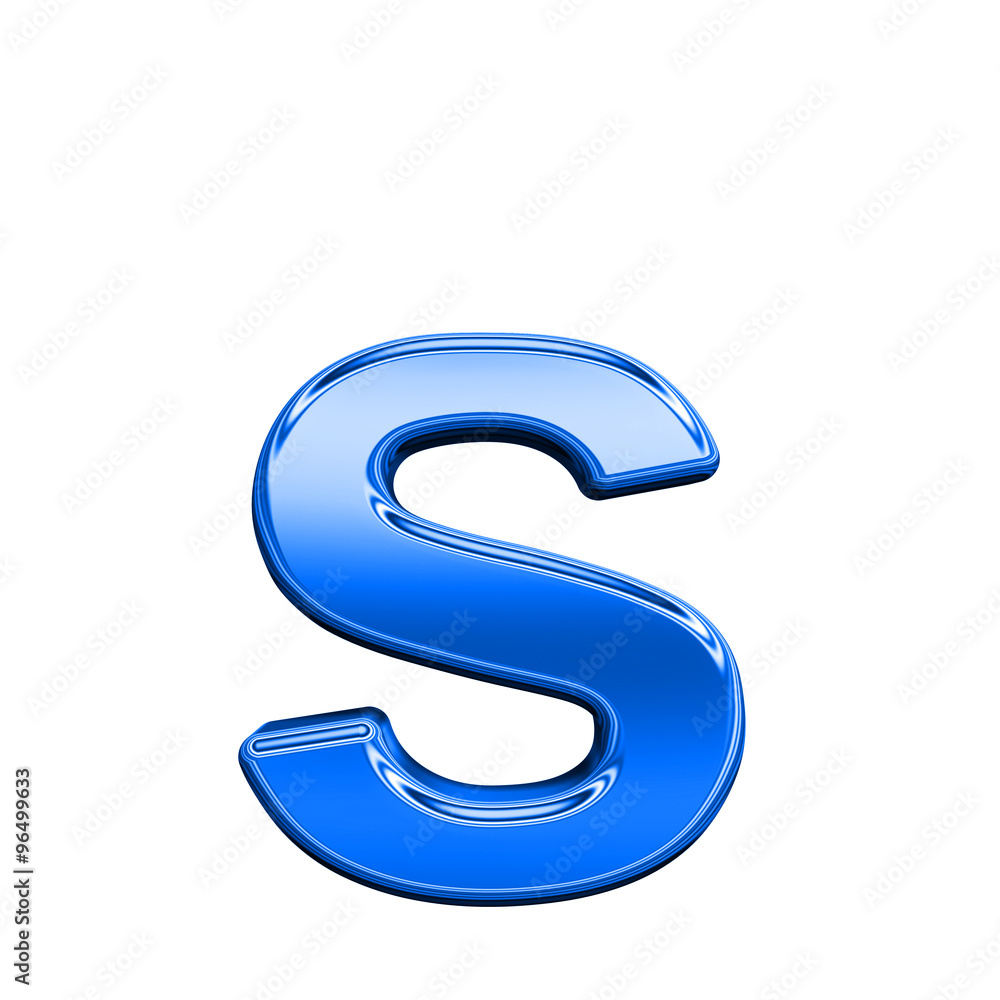 One lower case letter from shiny blue alphabet set, isolated on white. Computer generated 3D photo rendering. One lower case letter from shiny blue alphabet set, isolated on white. Computer generated 3D photo rendering.