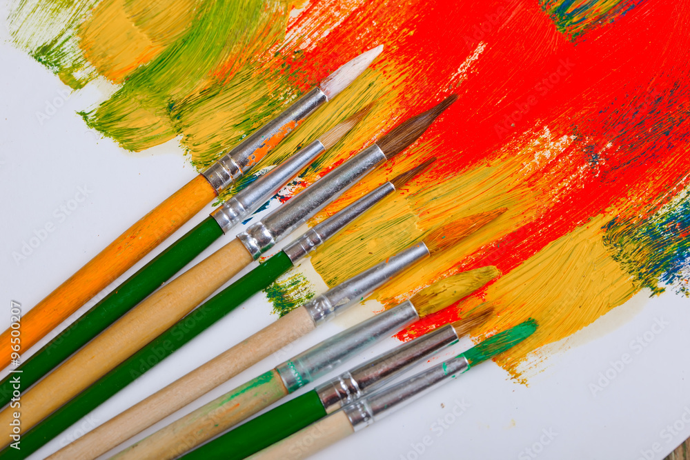 Fototapeta premium Paints and brushes 