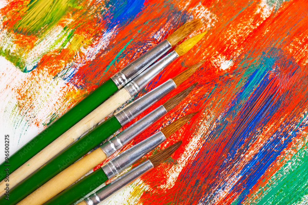 Fototapeta premium Paints and brushes