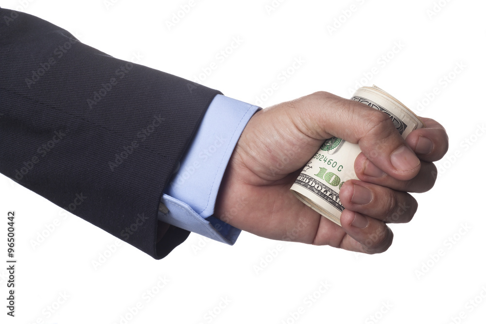 Fototapeta premium Man Hand Holding Roll