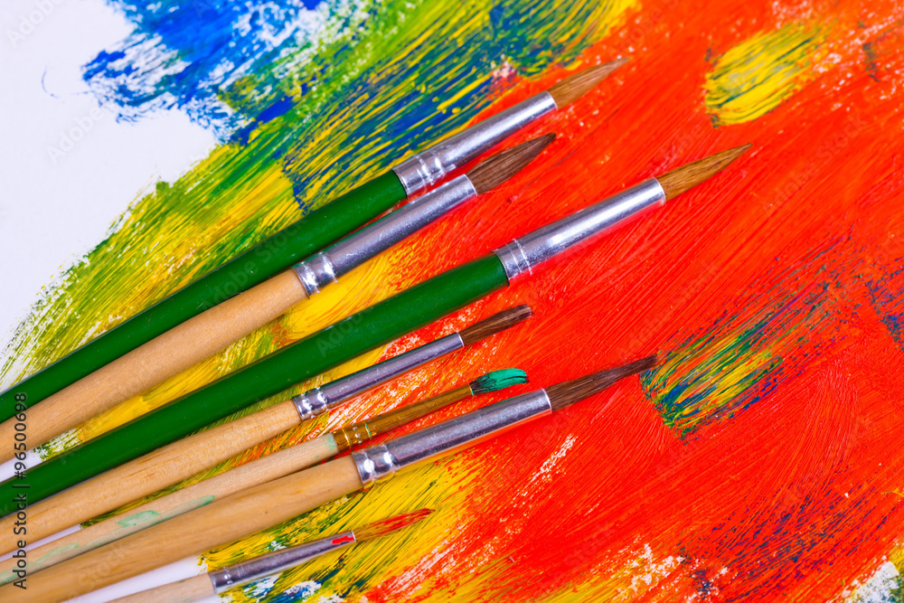 Fototapeta premium Paints and brushes