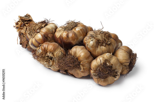Plait of smoked garlic bulbs