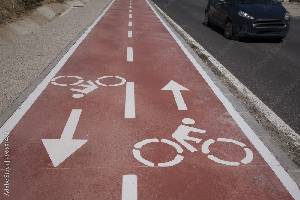 Fototapeta premium Bike Symbol on Bicycle Lane