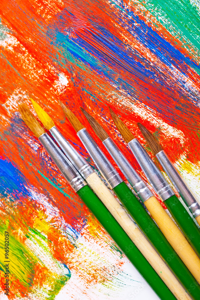 Fototapeta premium Paints and brushes