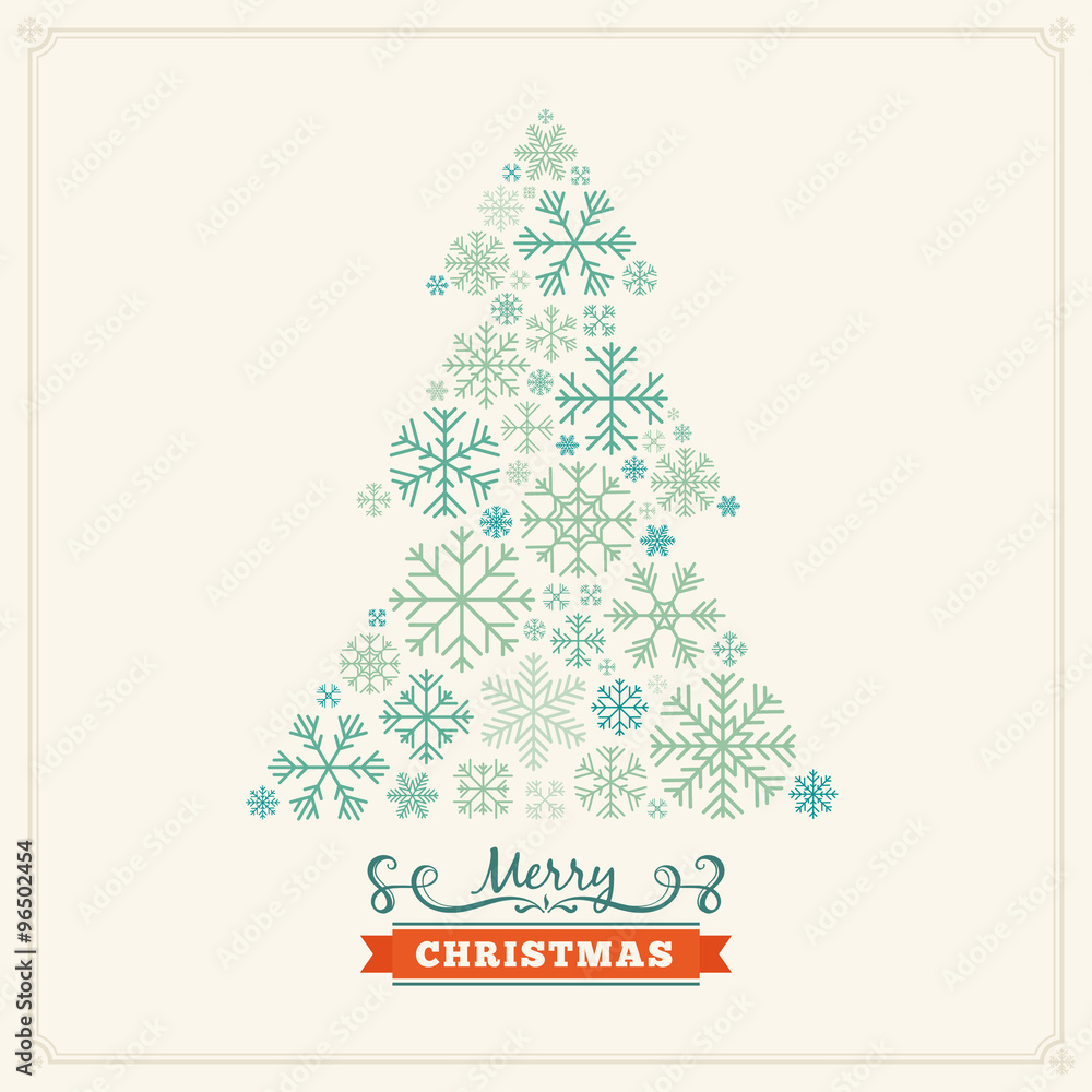 Vector christmas decorating design made of snowflakes Vector christmas decorating design made of snowflakes