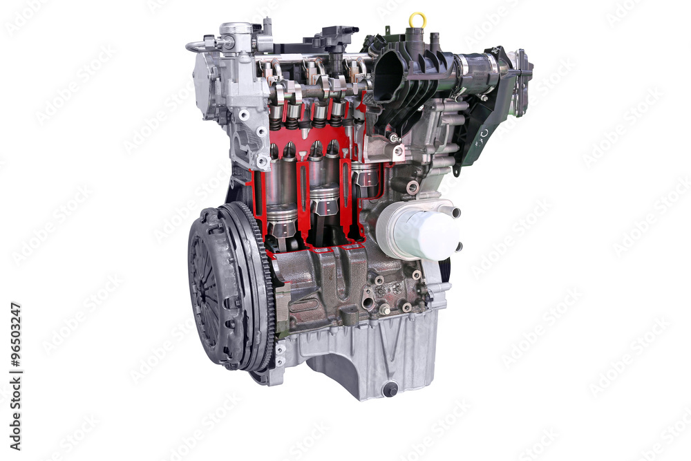 car engine isolated on white Stock-Foto | Adobe Stock