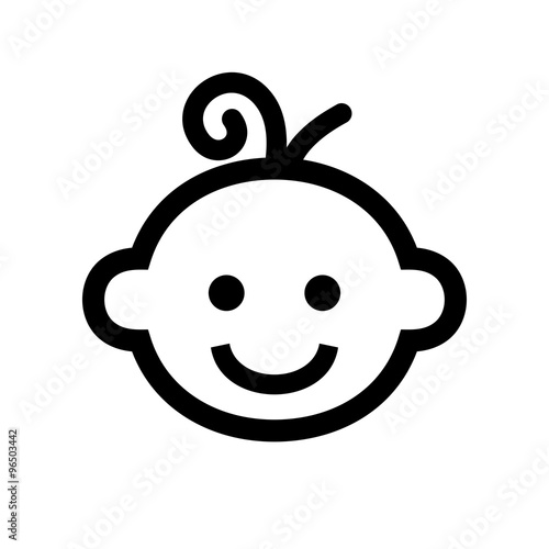 Boy Baby Face Icon Logo. Vector