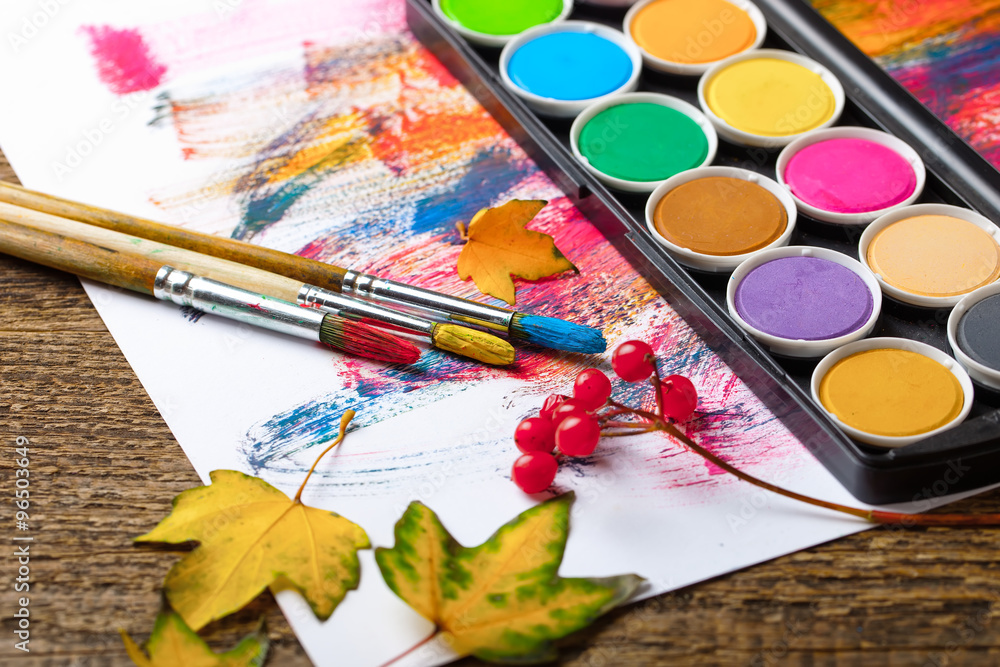 Obraz premium Paints and brushes 