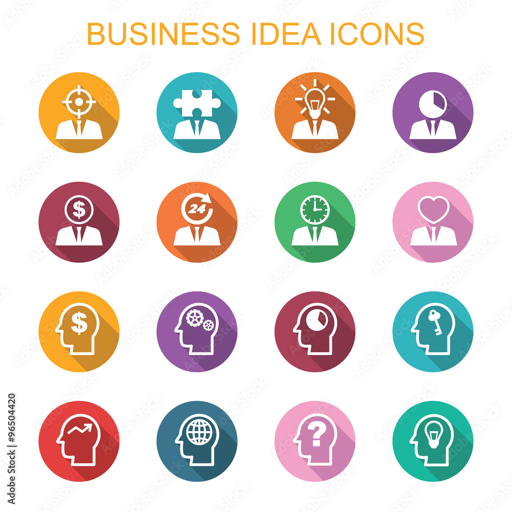 business long shadow icons business long shadow icons