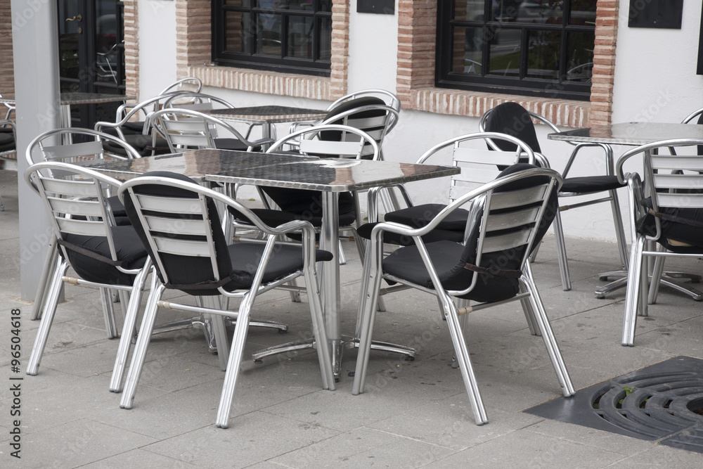 Black and Silver Cafe Terrace