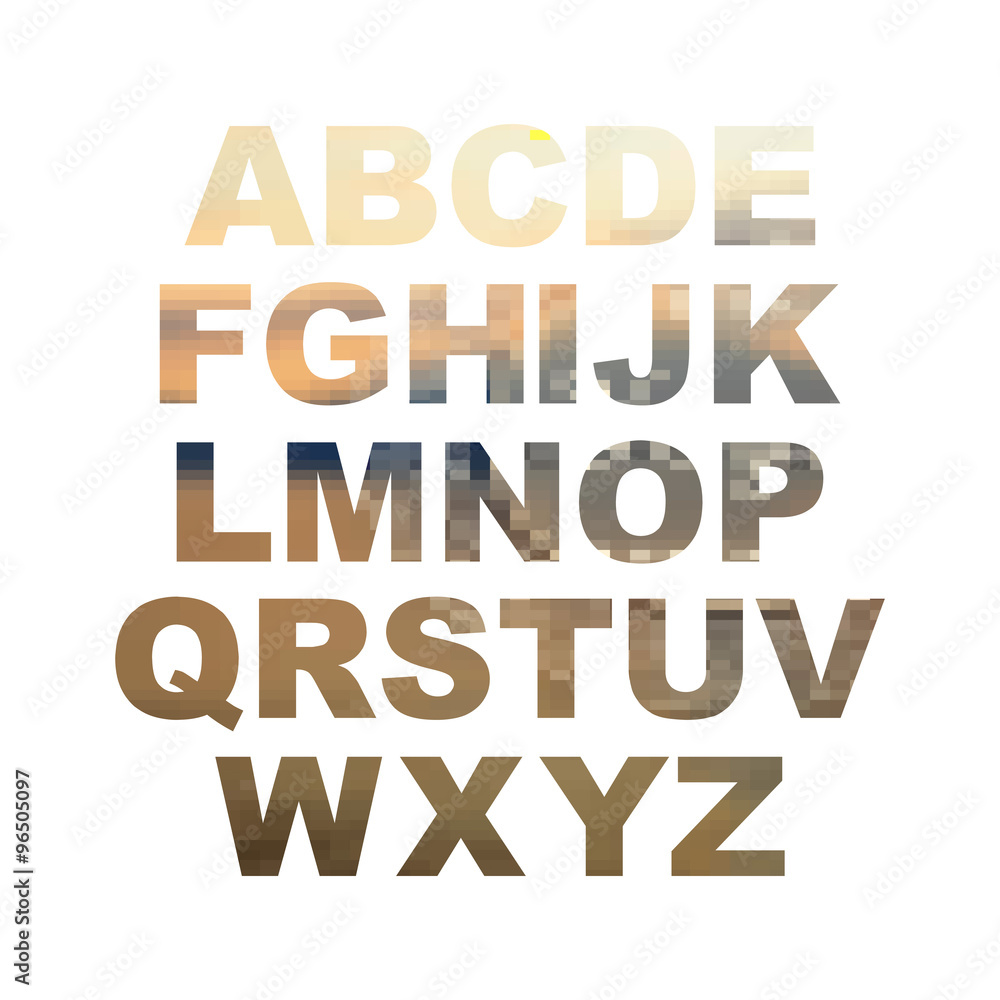Design elements - gold 3D font. Set. Vector illustration Design elements - gold 3D font. Set. Vector illustration
