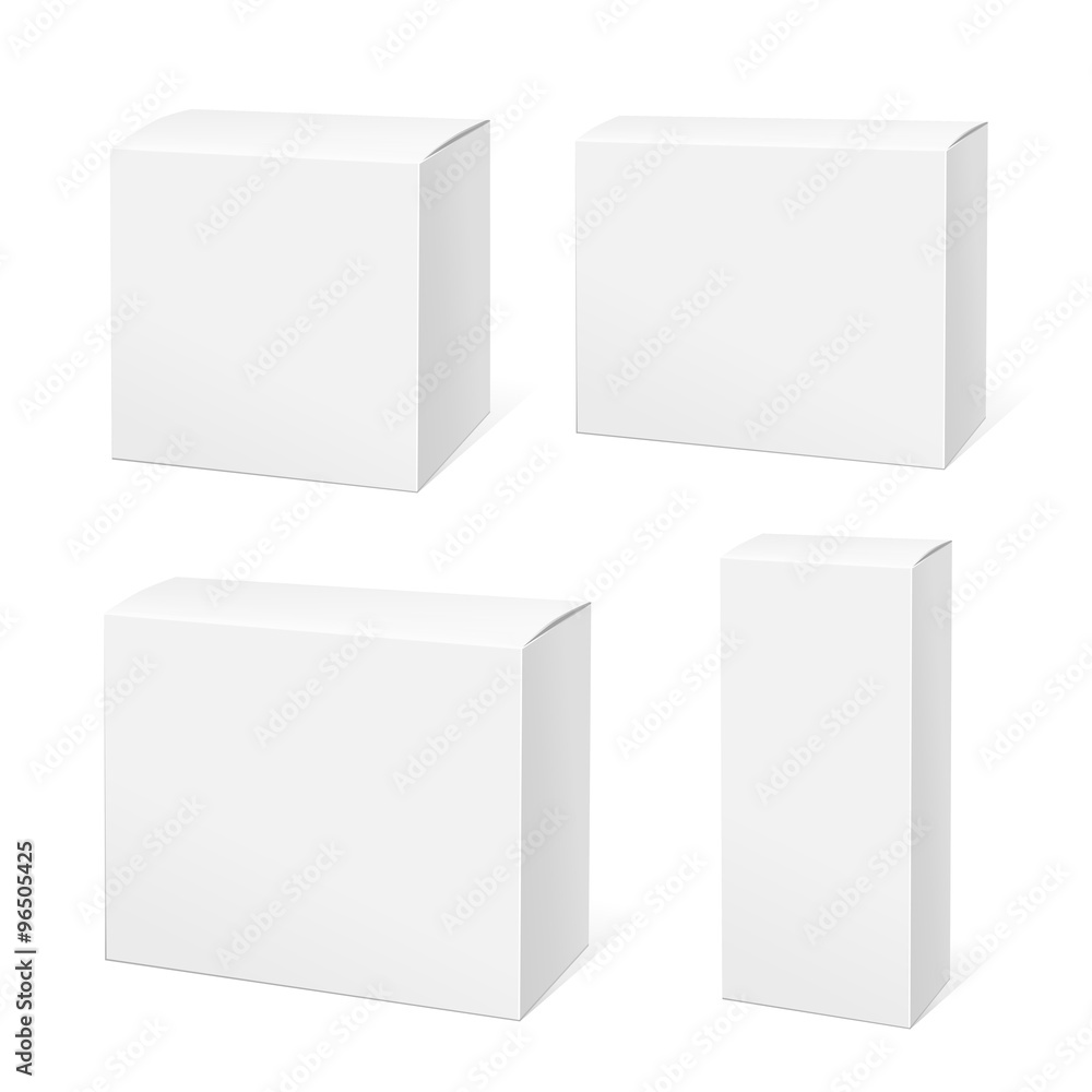 Obraz premium Realistic White Package Box. 