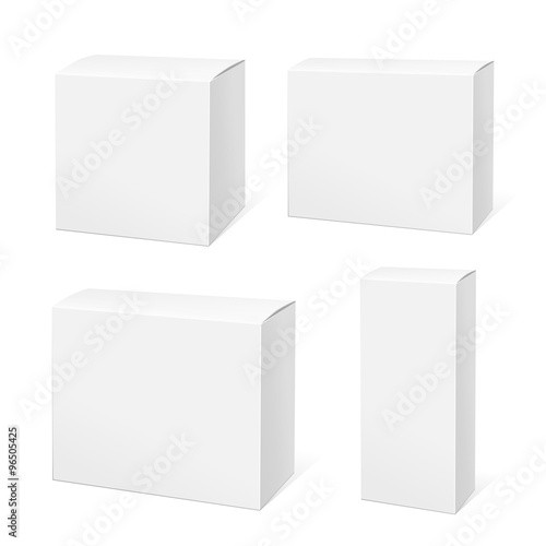 Realistic White Package Box. 