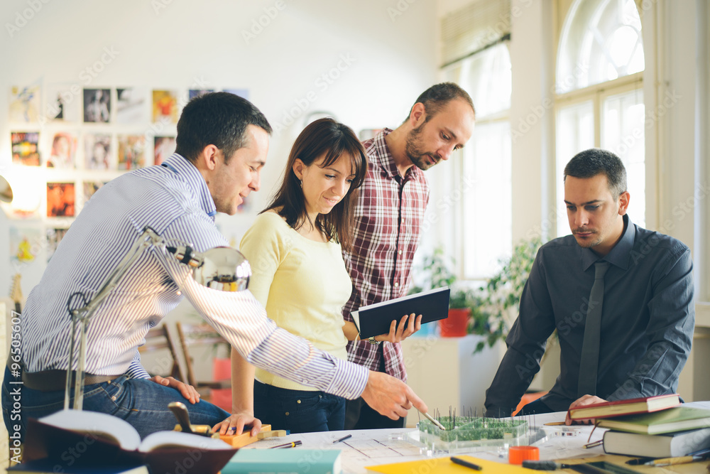 Start up business. Group of young architect at office Start up business. Group of young architect at office