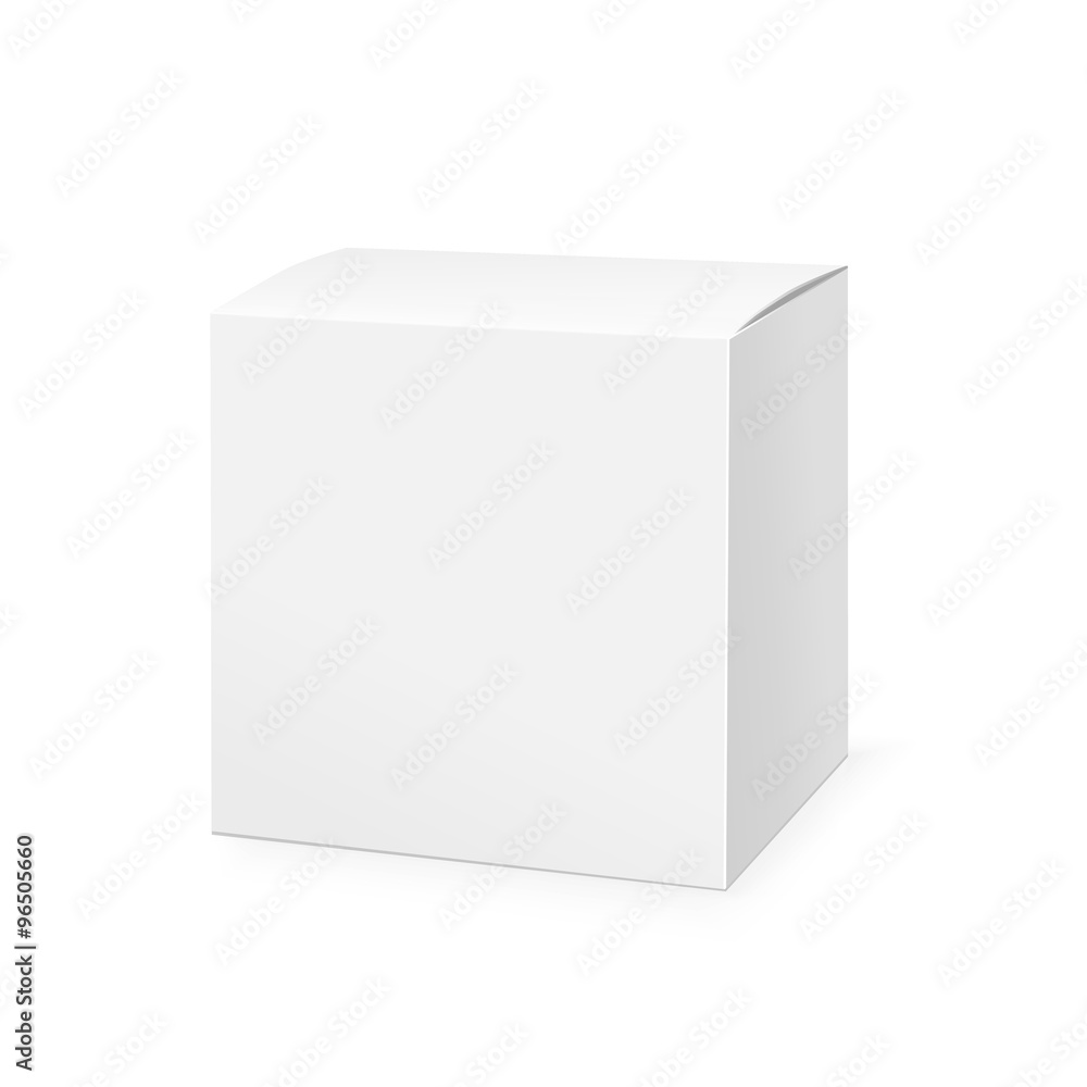 Realistic White Package Box. Realistic White Package Box.
