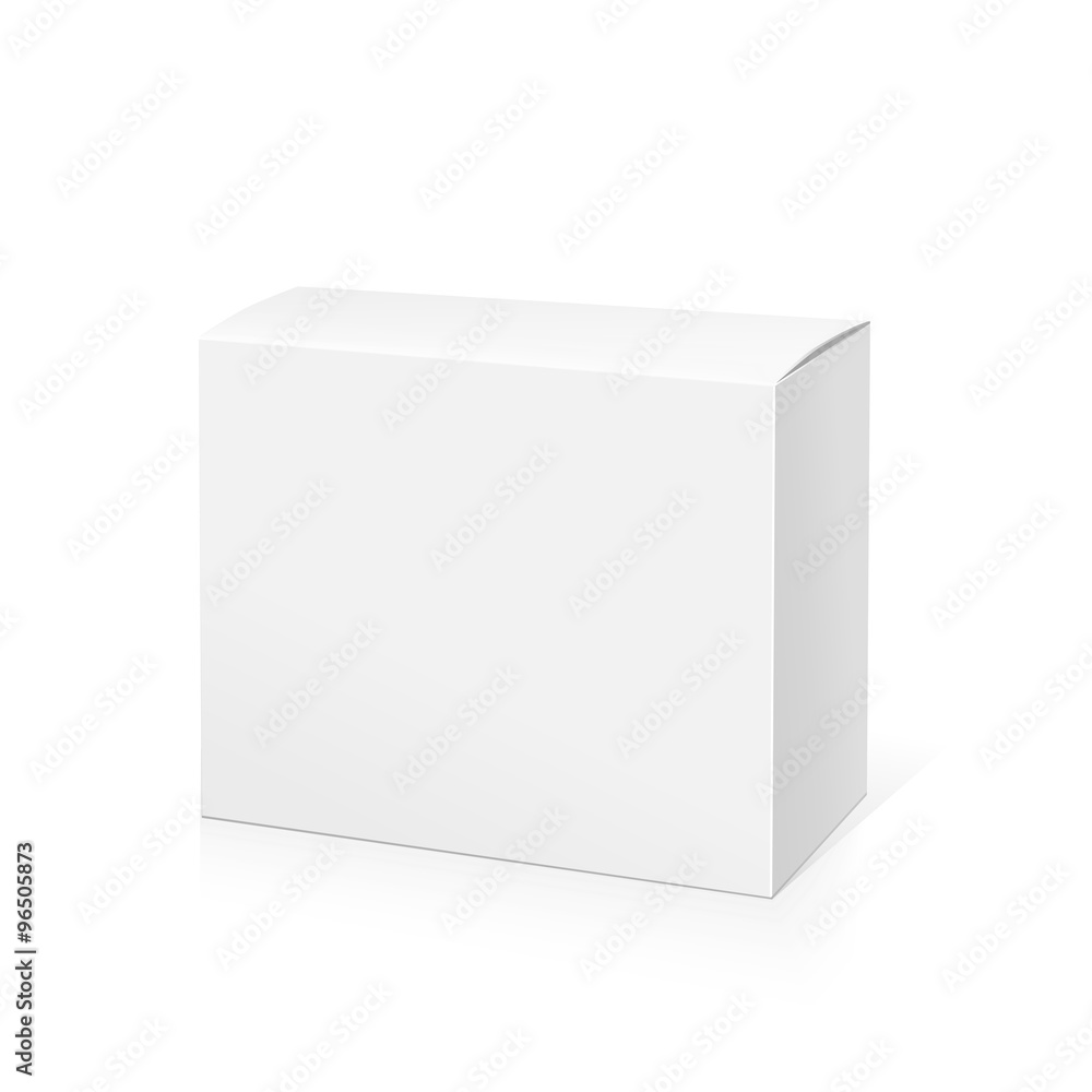 Realistic White Package Box. Realistic White Package Box.