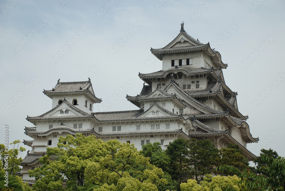 Castle at Hiimeji With Trees, Kansai Castle at Hiimeji With Trees, Kansai