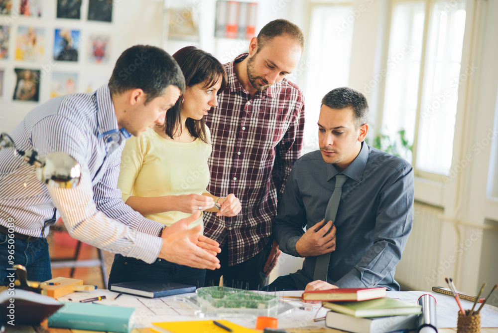 Start up business. Group of young architect at office Start up business. Group of young architect at office