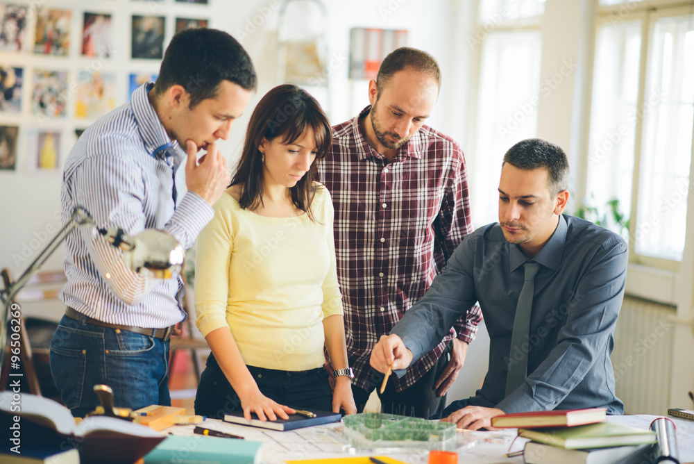 Start up business. Group of young architect at office Start up business. Group of young architect at office