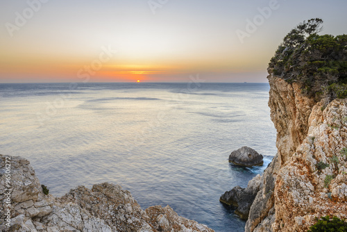 Sunset in the cape of Doukato, Lefkada island (Greece)