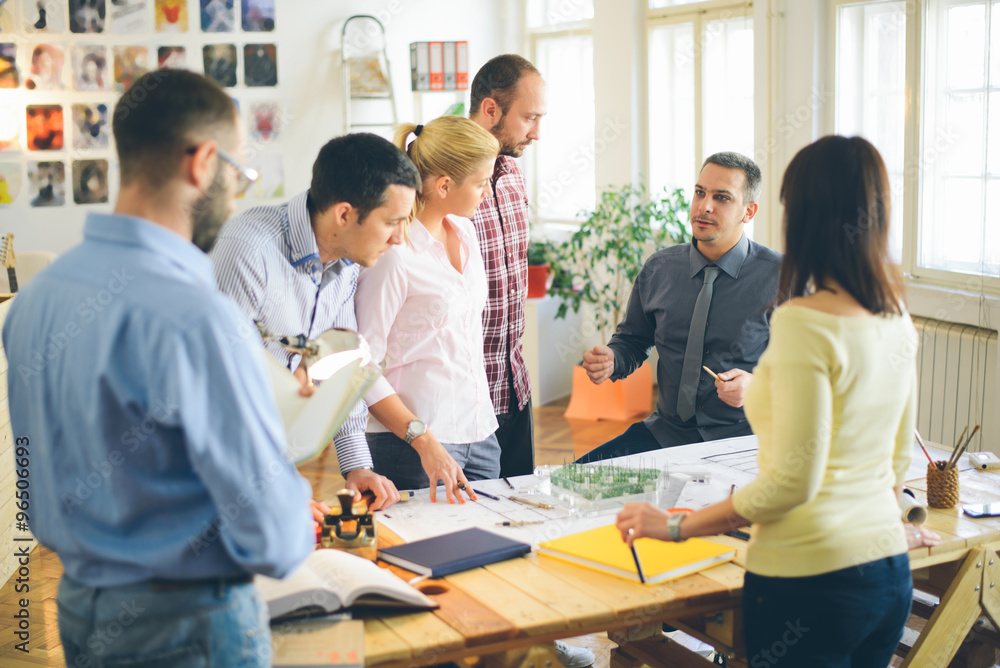 Start up business. Group of young architect at office Start up business. Group of young architect at office