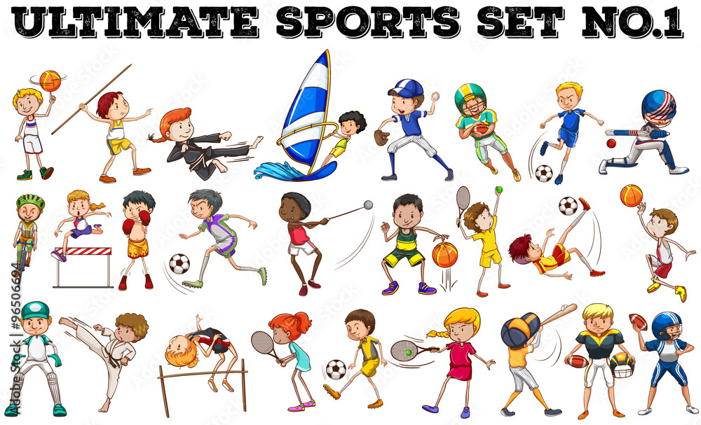 Boys and girls doing different sports
