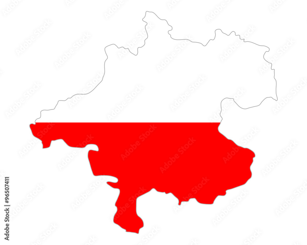 Obraz premium Karte und Fahne von Oberösterreich