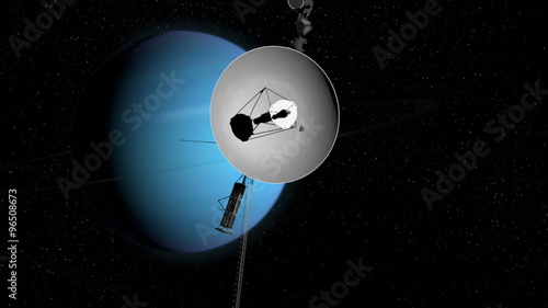 Voyager 2 space probe approaching Uranus.