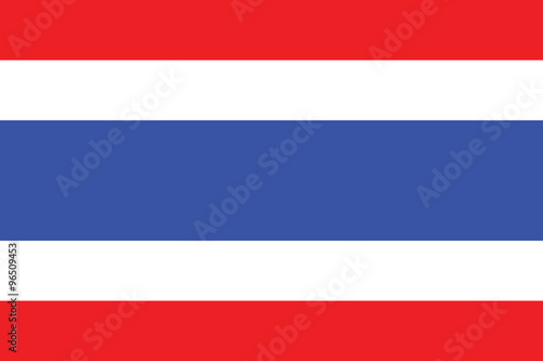 Thailand flag, Flag of Thailand,  ธงชาติไทย, ธงชาติ, Thai flag, National flag of Thailand standard proportion in color mode RGB