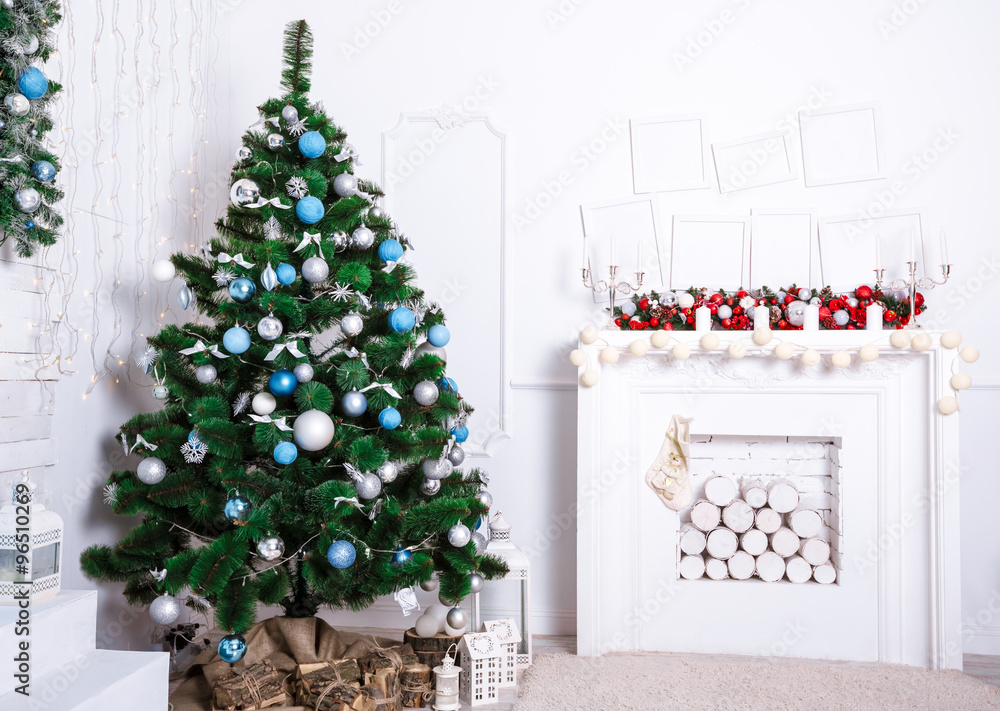 Christmas living room with Christmas Tree