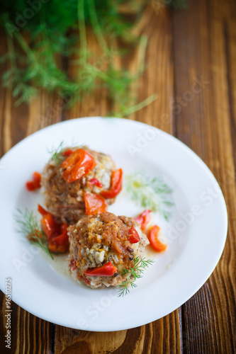 meatballs in sauce with sweet pepper