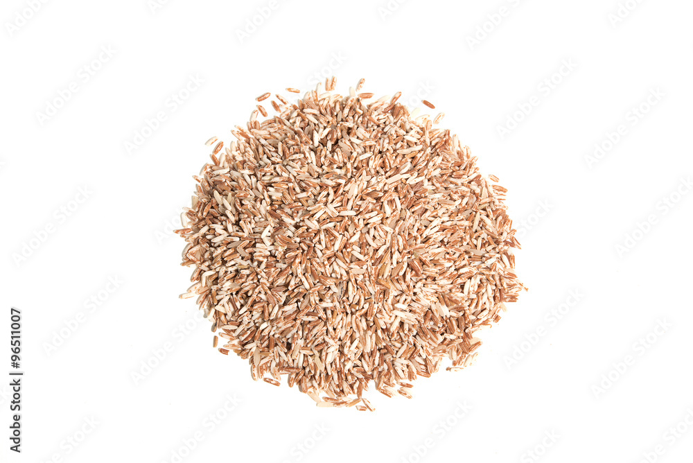 Sangyod brown organic rice on white background Sangyod brown organic rice on white background